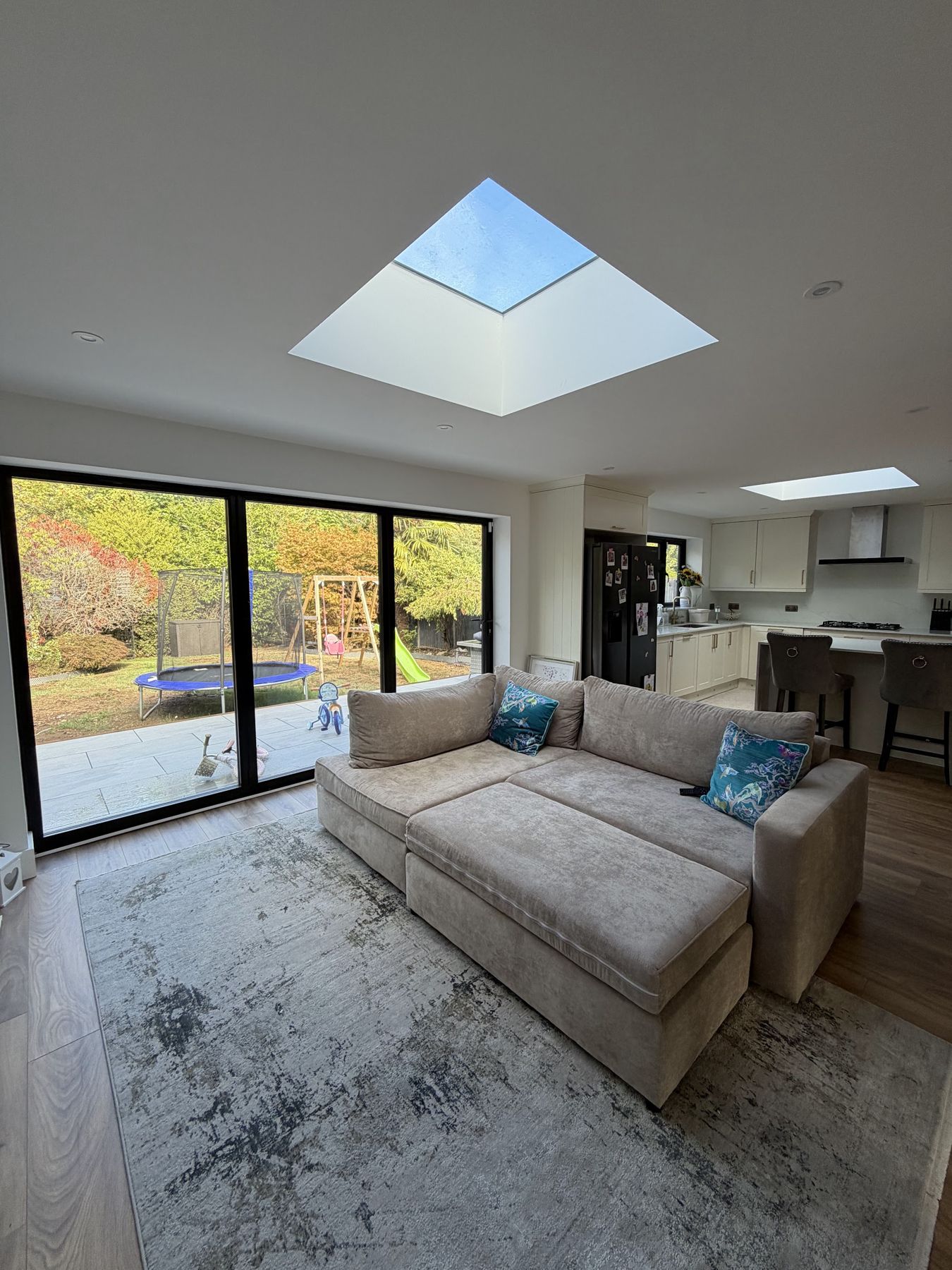 Rear extension with bifold doors and roof lantern at Sandalwood Avenue, Lamont Builds